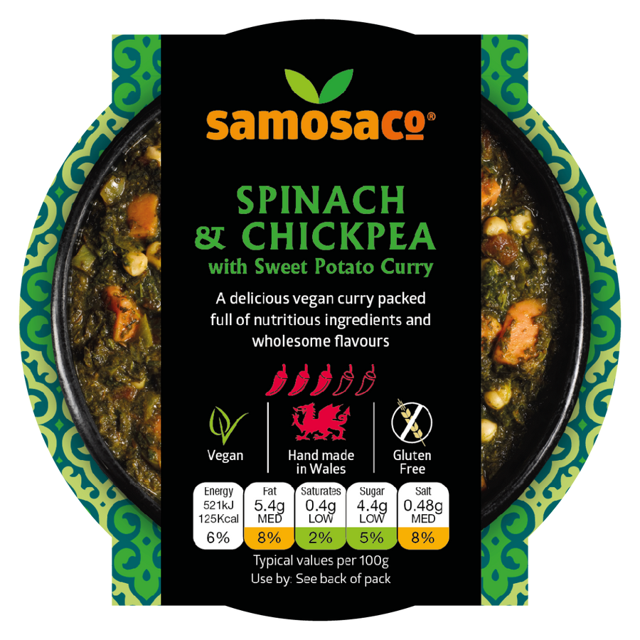 Spinach & Chickpea with Sweet Potato Curry 350g - Plant Based Meal Pot